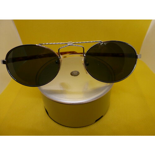 фото Солнцезащитные очки 100051, круглые, оправа: металл, складные, с защитой от уф, серебряный eye protection