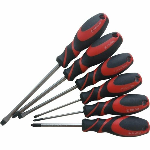 Набор отверток BIST с эргономичной двухкомпонентной ручкой, 6 шт, Cr-V BWD619-6