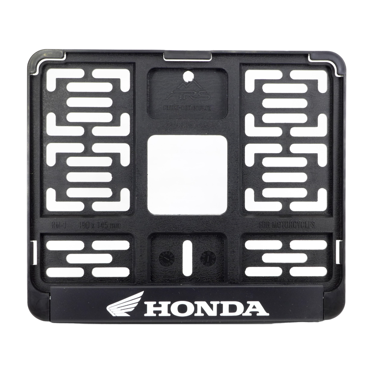 Рамка для номера с логотипом Honda на мотоцикл, скутер, максискутер, мопед, квадроцикл белая