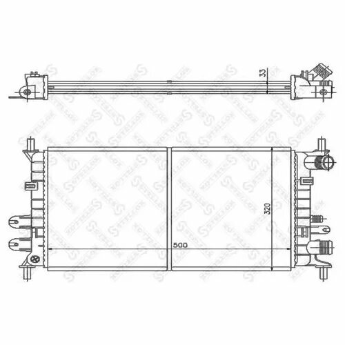 Радиатор системы охлаждения Ford Escort 1.1/1.3i 90-00, 1025811SX STELLOX 10-25811-SX