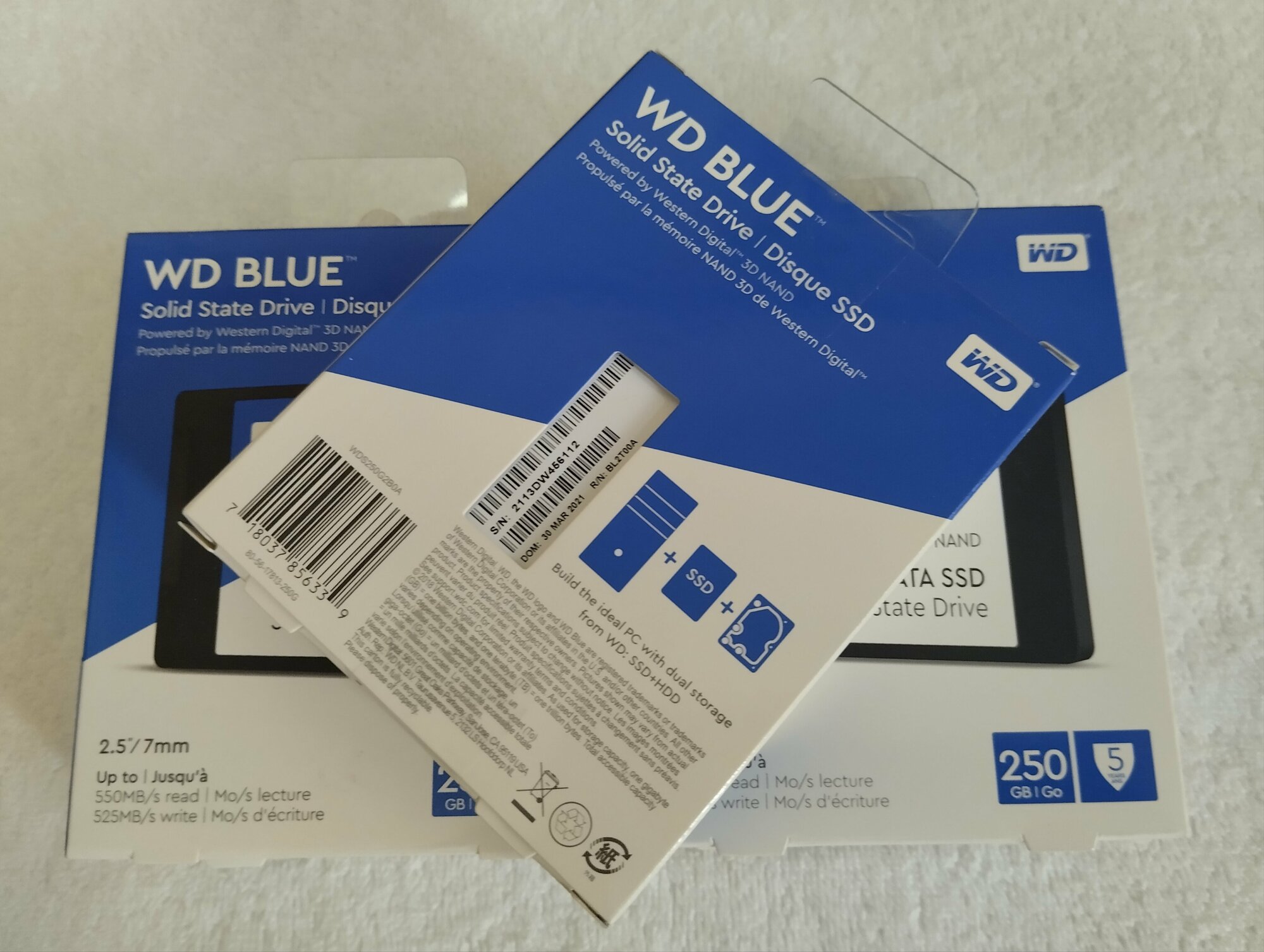 жесткий диск SSD 250ГБ, 2.5", SATA III, Western Digital Blue 3D, WDS250G2B0A - фото №11