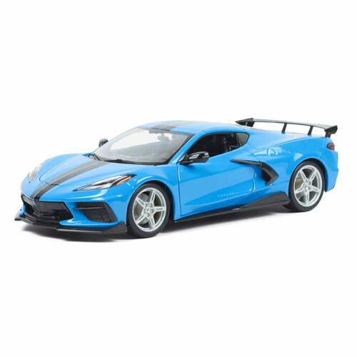 Maisto Машинка металлическая Chevrolet Corvette Stingray Coupe (High Wing) 2020, 1:18, синяя