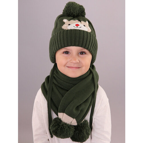 фото Шапка бини поляярик, размер 46-48, зеленый