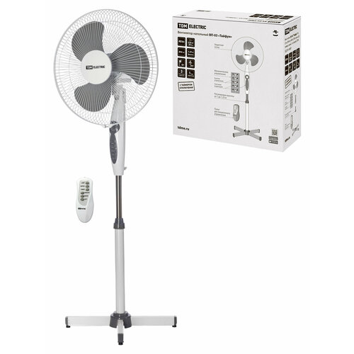 Вент напол ВП-03 Тайфун H125 м D40 см 40 Вт 230 В пульт ДУ таймер серый 1 шткороб TDM 296500₽