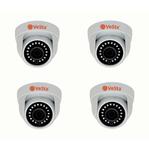 VeSta VC-G241 Купольная камера IP, 4 Мп (M002, f2.8, Белый, IR, POE) - 4шт