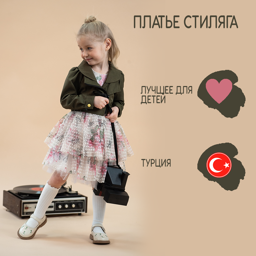 Стильное платье для девочек с пиджаком Турция бренд RICADONNA