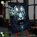 Картина по номерам со светящейся краской (40х50) Тигр на чёрном фоне (9 цветов) FHR0585 - изображение
