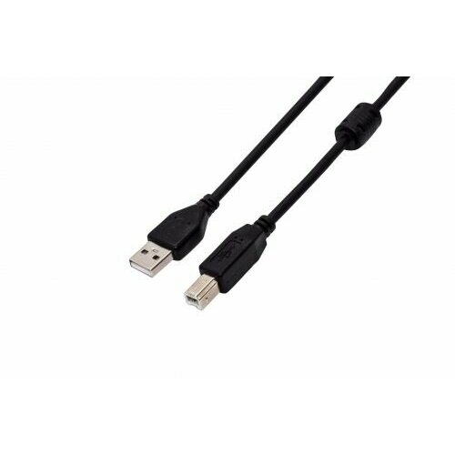 кабель для принтера usb 2 0 filum fl c u2 am bm 1 8m 1 8 м разъемы usb a male usb b male серый Кабель USB 2.0 Filum FL-CPro-U2-AM-BM-F1-1M 1 м, USB 2.0 Pro, ферритовое кольцо, черный, разъемы: USB A male-USB B male, пакет