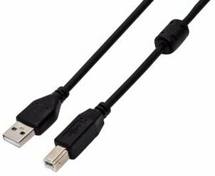 Кабель USB 2.0 Filum FL-CPro-U2-AM-BM-F1-1.8M 1.8 м., USB 2.0 Pro, ферритовое кольцо, черный, разъемы: USB A male-USB B male, пакет