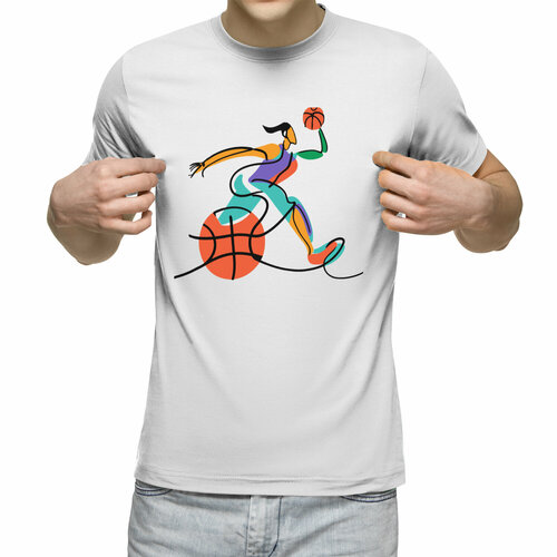 Футболка Us Basic, размер 2XL, белый мужская футболка сладкий баскетбол l синий