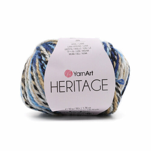 Пряжа для вязания YarnArt 'Heritage', 50г, 125м (25% шерсть, 75% акрил) (332 принт), 10 мотков