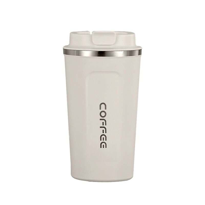 Термокружка/ Автокружка COFFEE с двойной стенкой из нержавеющей стали 450 мл (белый)