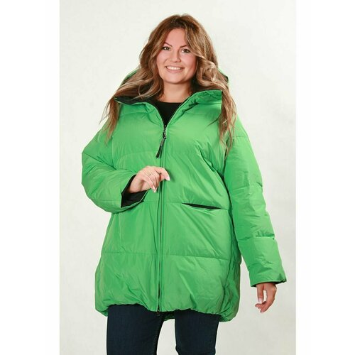 Пуховик Yfirenix, размер 3, зеленый женский повседневный легкий пуховик с капюшоном однотонный пуховик средней длины куртка парка с сумкой для хранения