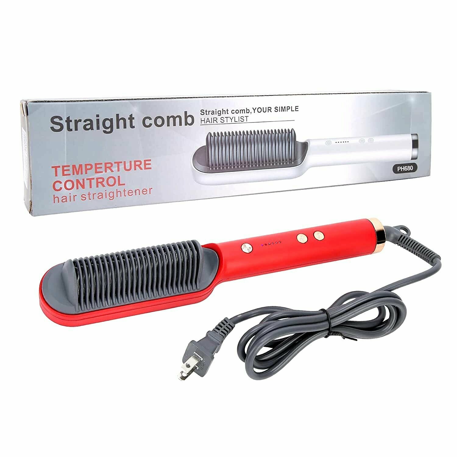 Электрическая расческа-выпрямитель Straight Comb Temperature Control FH909