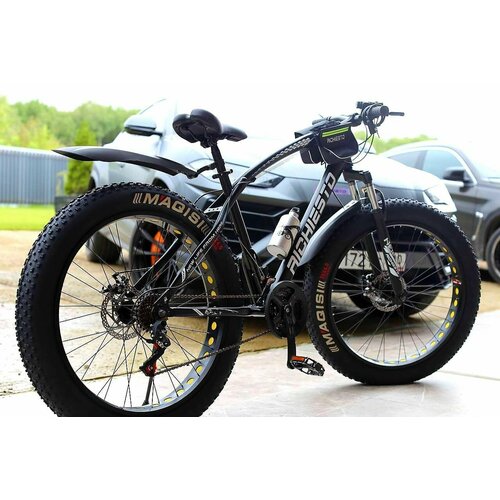 Велосипед горный ФэтбайкFatbike Richiesto 26 На спицах ВзрослыйПодростковый Рама 21 Вездеход Для снега и песка чёрный 3100000₽