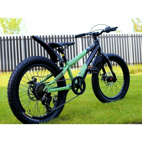 Велосипед полуфэтбайкфэтбайк горный RICHIESTO TT1107s 20in Алюминиевая рама для активного отдыха Детский Подростковый Легкий черно-зеленый 2260000₽