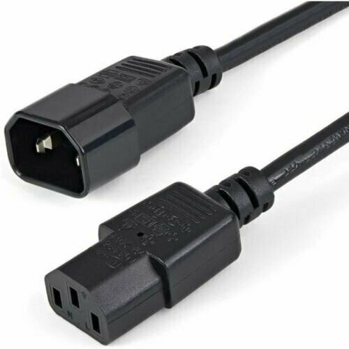 кабель ibm iec320 c14 c13 c13 c14 2 8m 250v 10a high voltage line cord jumper 36l8886 e71924f Кабель питания Filum FL-PC10-C13-C14-0.6M С13- C14, 3х0.75мм², 220В, 10A, чёрный, 0.6 м.