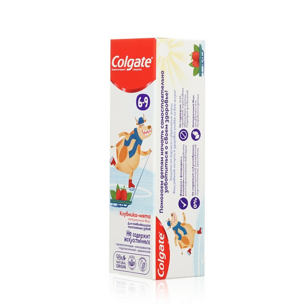 Детская зубная паста Colgate Клубника-Мята, с фторидом, для детей 6-9 лет, 60 мл - фото №14
