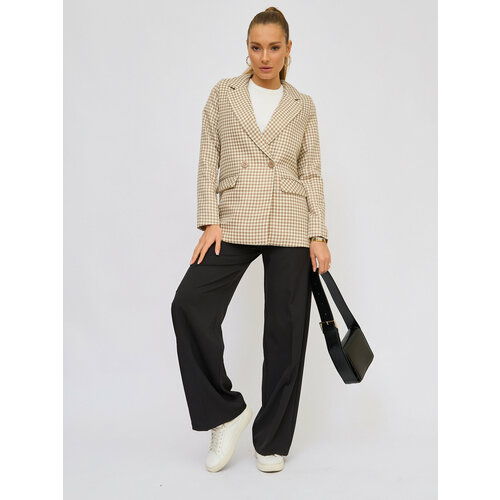 Пиджак BrandStoff, размер 44, белый, бежевый пиджак brandstoff размер 44 бежевый коричневый