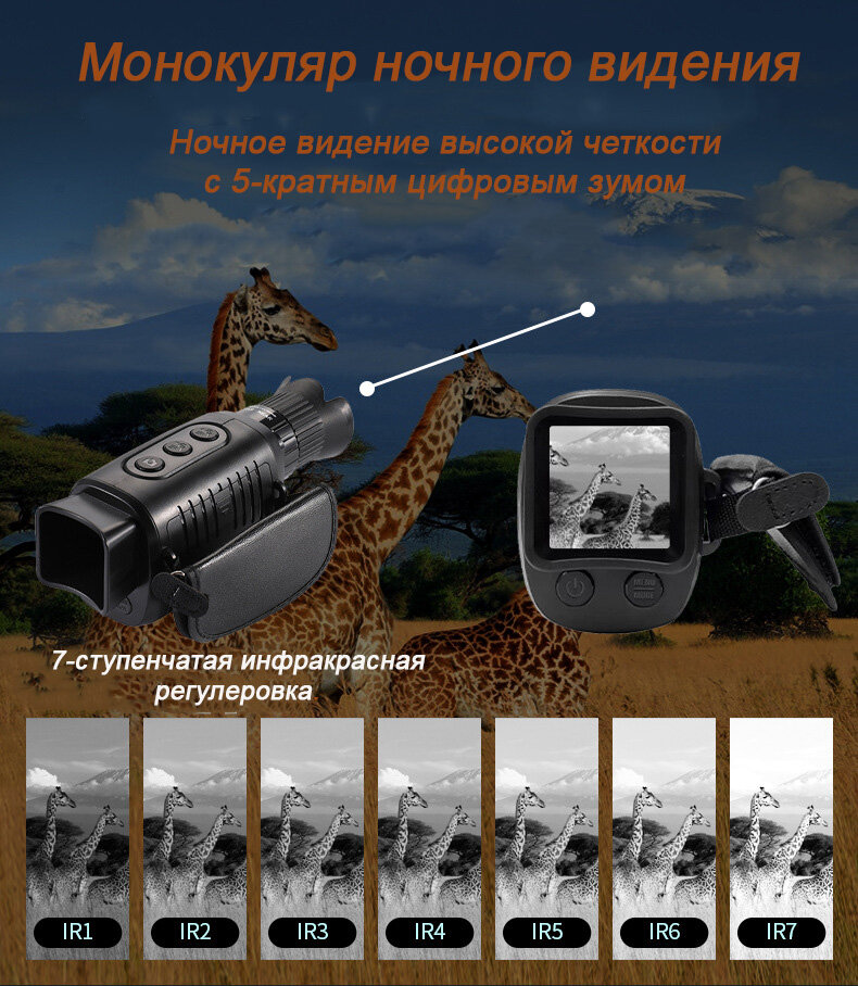 Монокуляр ночного видения инфракрасный / Монокуляр ночной цифровой — фото 2