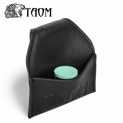 фото Мел для бильярда taom chalk snooker 2.0 green и держатель taom chalk bag (набор)