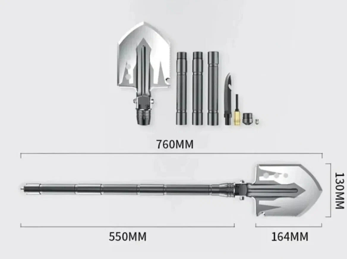 Лопата – мультитул складная, многофункциональная, тактическая, саперная, штыковая, автомобильная, туристическая (топор, нож, огниво, стеклобой, пила)