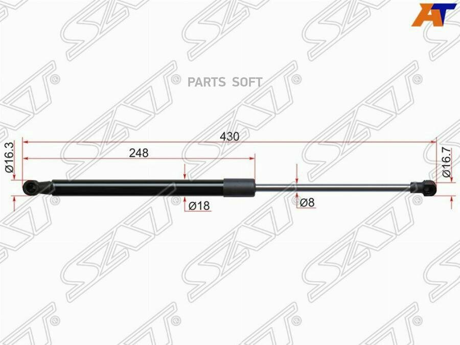 ST689600W620 SAT Амортизатор крышки багажника TOYOTA VITZ/YARIS ##P13# 10-