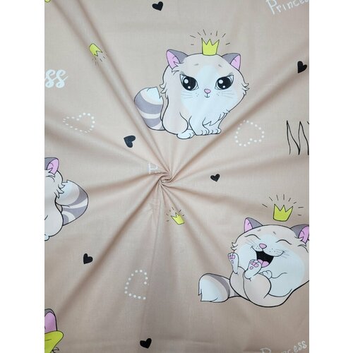 Ткань Поплин Кошки принцессы 100*150см ткань поплин кошки принцессы 100 150см