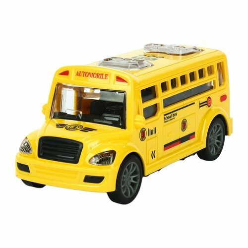Автобус КНР Инерционный, желтый, 16 см, в коробке, JW567-076 (2367268)