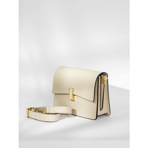 Сумка сэтчел STEFFALINI, фактура матовая, гладкая, бежевый