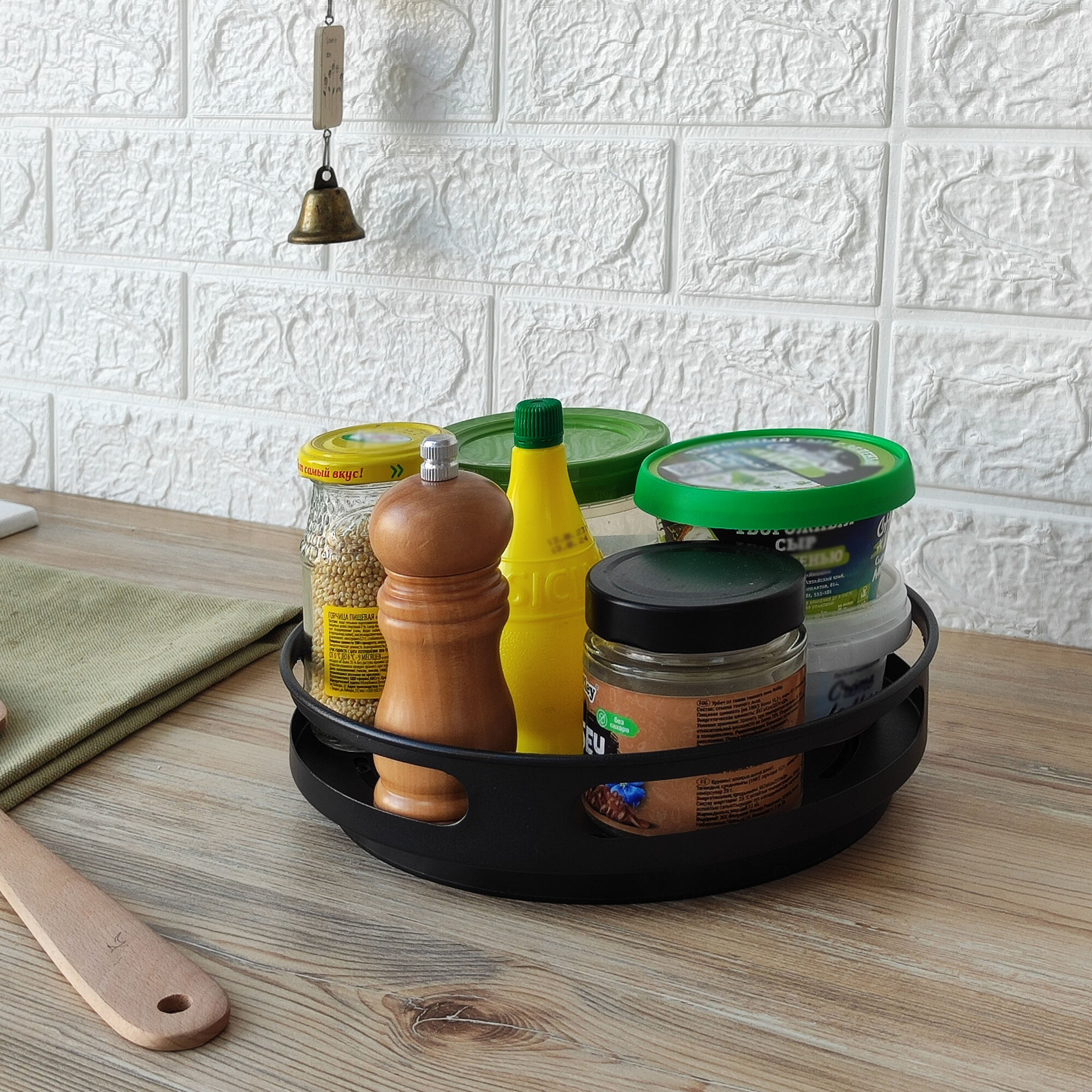 фото Полка органайзер для кухни, металл. 26*8 см, круглая Baizheng