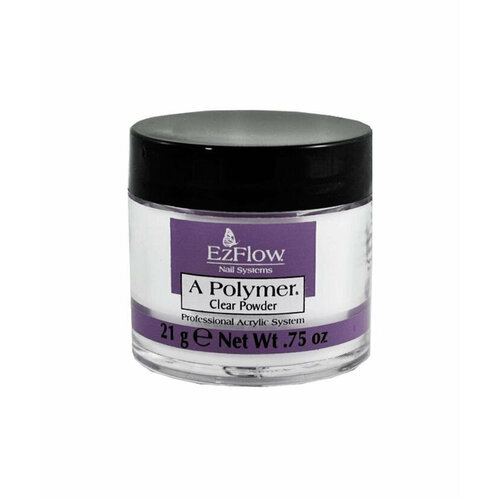 EzFlow, прозрачная акриловая пудра A-Polymer Clear Acrylic Powder, 21 г. born pretty a polymer powder 10 мл clear