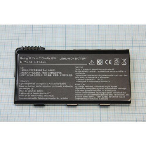 Аккумулятор для MSI CX620, CX623, (BTY-L74, L74BTY-L75), 49Wh, 4400mAh, 11.1V аккумулятор для ноутбука msi megabook cr500 cr620 cr630 cx500 cx620 cx623 11 1v 4400mah p n bty l74 bty l75 ms 1682 91nms17ld4su1 91nms17lf6su1