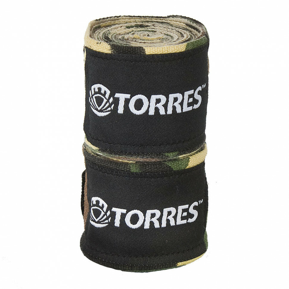 Боксерский бинт эластичный TORRES PRL62017CA, 305x5.5 см, 1 пара, хаки камуфляж