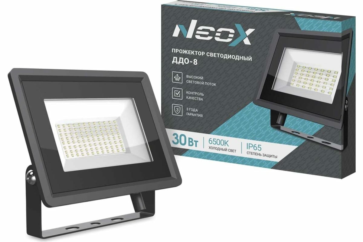 Прожектор светодиодный NEOX ДДО-8 30Вт 230В 6500К 3150Лм 105лм/Вт IP65 4690612034003