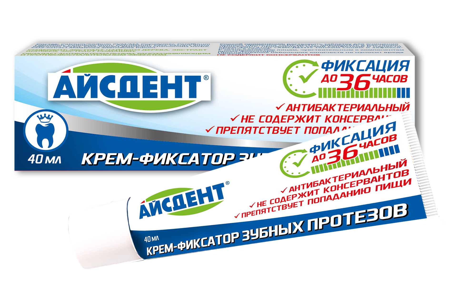 Айсдент Крем-фиксатор для зубных протезов, 40 г