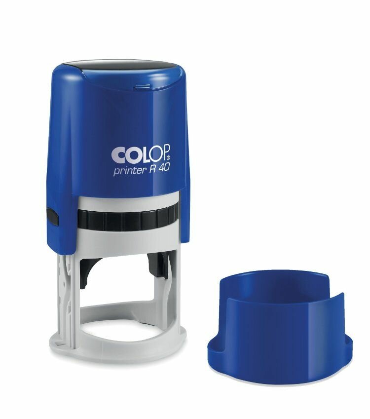 Colop Printer R40 Cover Автоматическая оснастка для печати с защитной крышечкой (диаметр печати 41,5 мм.), Синий