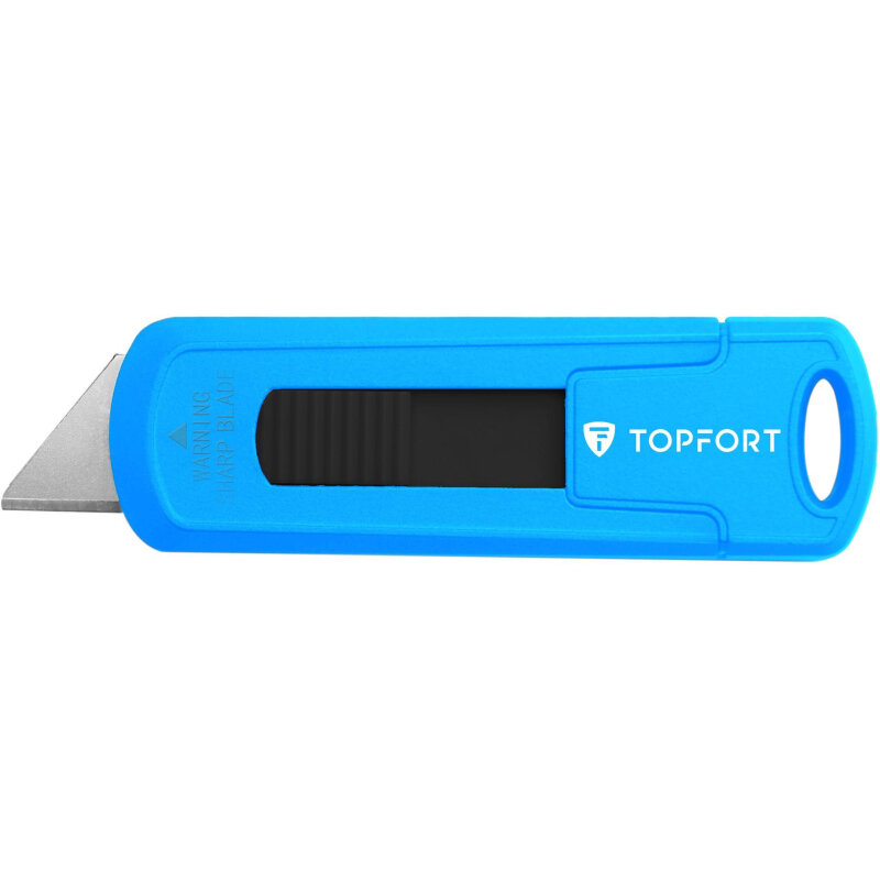 Нож безопасный мини TOPFORT 19мм трапец. блок. сист цинк корпус