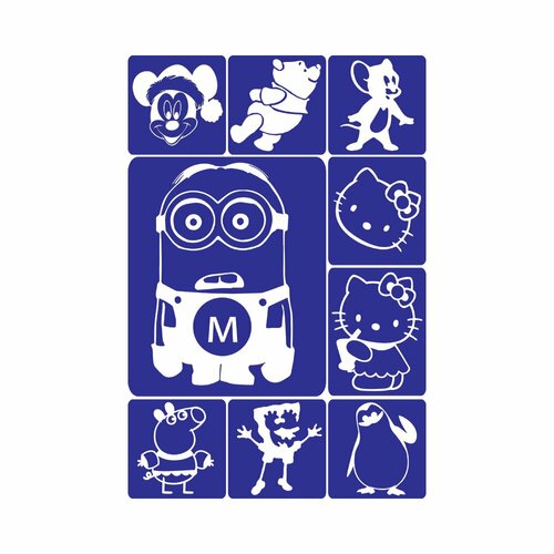 Ники Набор трафаретов для мехенди 1 29 x 21 см ТР024 Мультфильм 479₽