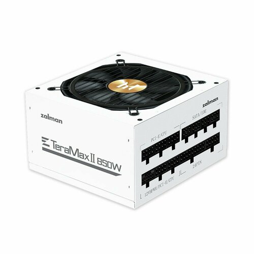 Блок питания 850W Zalman TeraMax II White ATX12V v30 APFC 12cm Fan 80 Gold Gen5 Full Modular Retail ZM850-TMX2 WH 16818₽
