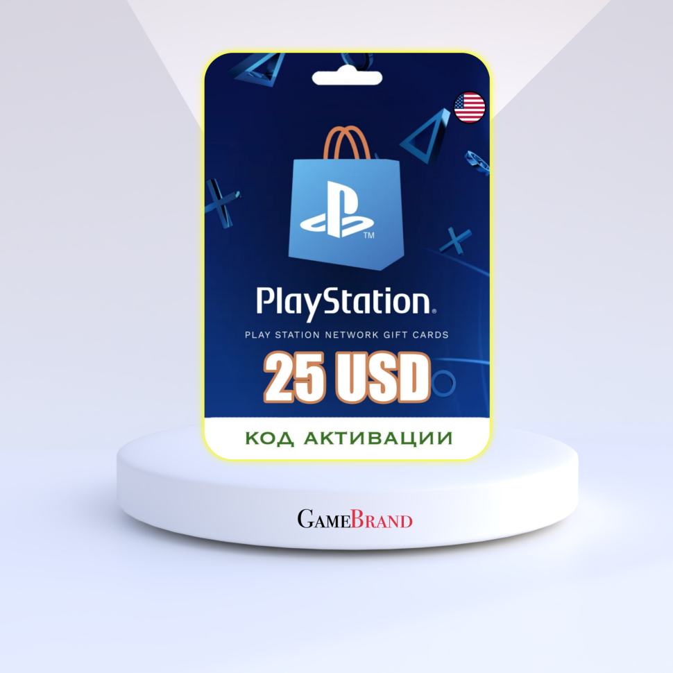 Карта пополнения PSN - 25 USD PlayStation (Цифровая версия, регион активации - США)