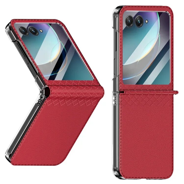 Для Motorola Razr 40 Ultra Moto Razr40 + Plus 2023 кожаный чехол в клетку с полным покрытием защита от петель противоударный чехол для телефона