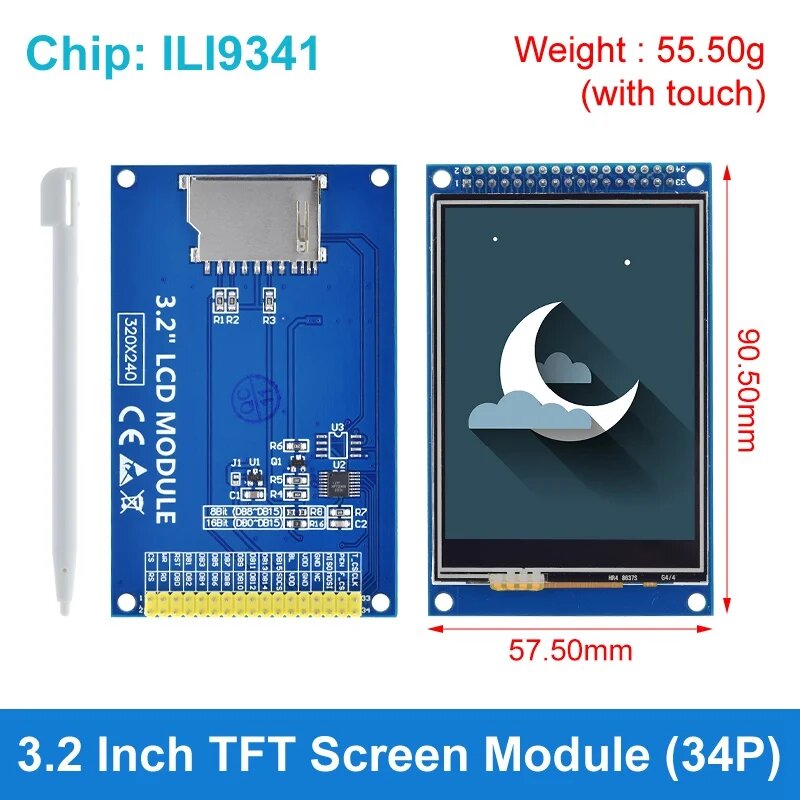 ЖК-дисплей TZT 3.2 дюйма TFT для Arduino UNO MEGA2560