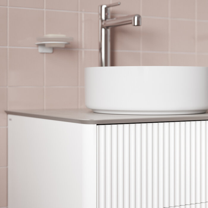 Столешница IDDIS Optima Home OPH12W0i89 керамогранит, 120 см, cветло-серый бетон, 2 пары отверстий
