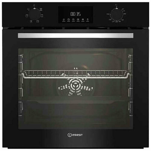 фото Электрический духовой шкаф indesit ife 3644 bl, очистка паром, черный