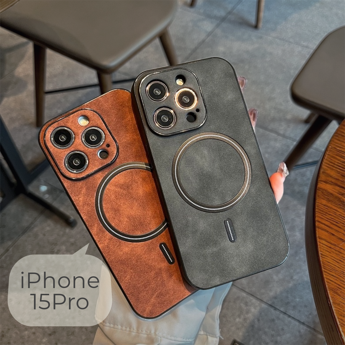 Чехол на айфон 15 про с MagSafe серый - Чехол iPhone 15 Pro серый