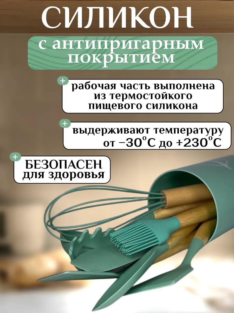 Набор кухонных принадлежностей "Kitchen Set" Бирюза 12 предметов — фото 1