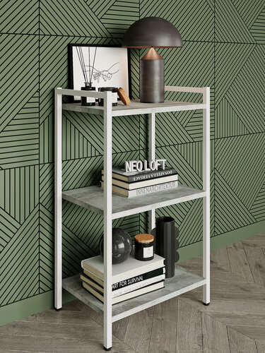 Изображение товара Стеллаж металлический напольный в стиле лофт, этажерка, 49х34х84 см