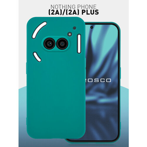 фото Матовый силиконовый чехол rosco на nothing phone (2a) и (2a) plus (нафинг фон 2а и 2а плюс), тонкий, темно-зеленый
