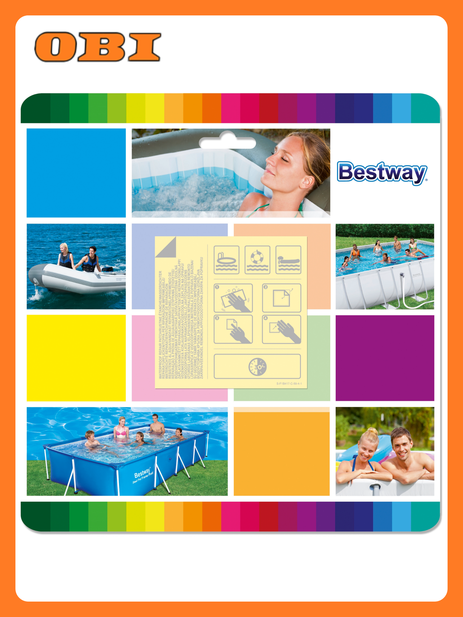 Набор для ремонта Bestway для каркасных бассейнов 10 заплаток 65x65 см